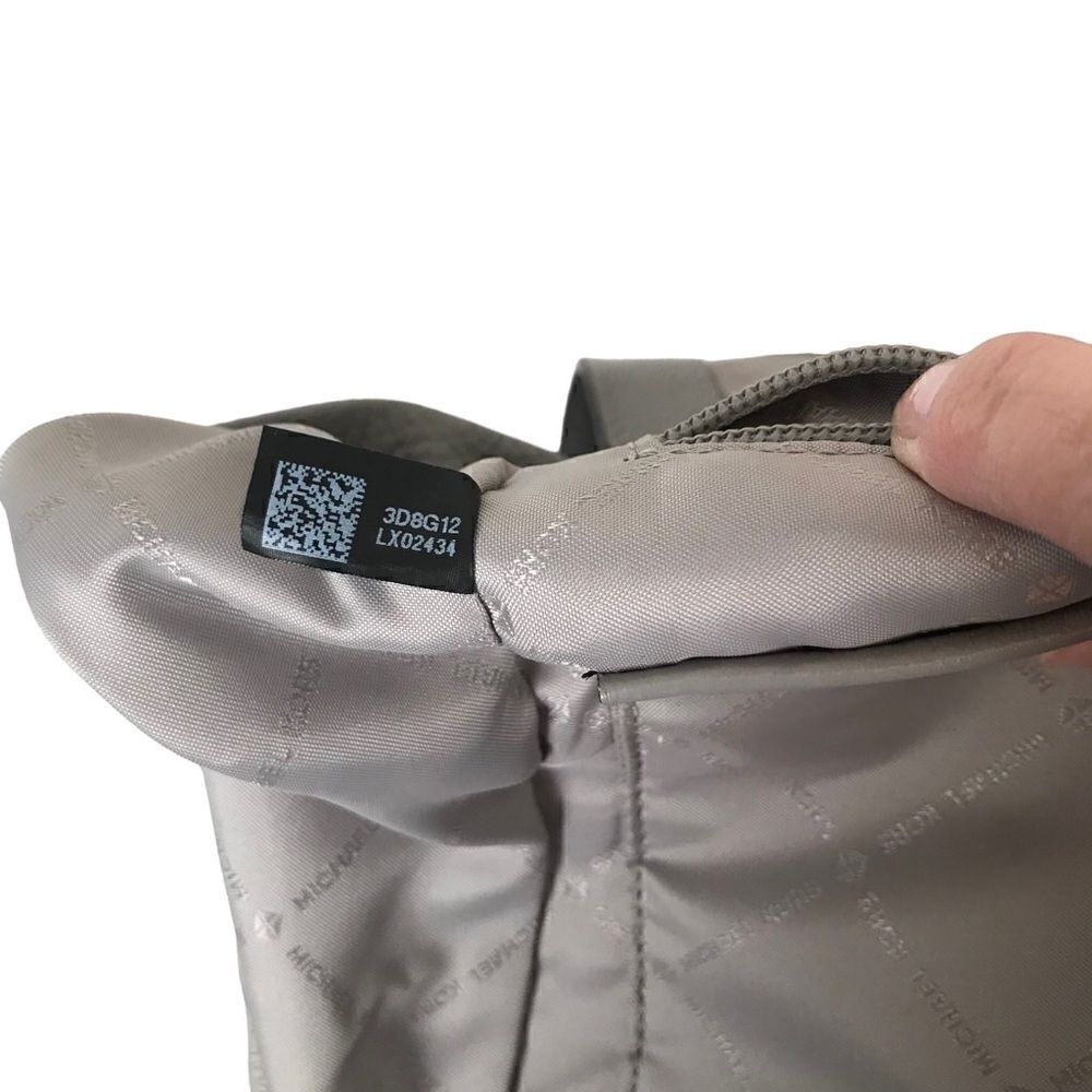 Michael Kors Riley rhinestone studded gray pebble drawstring leather backpack - Picture 5 of 14